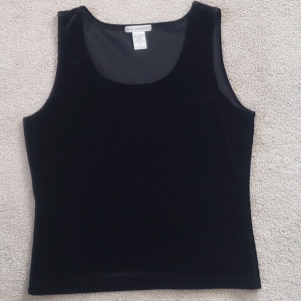 Erik Stewart Black Velvet Top S